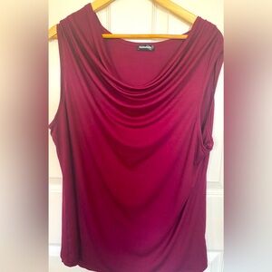 Burgundy Short Sleeve Blouse 3X